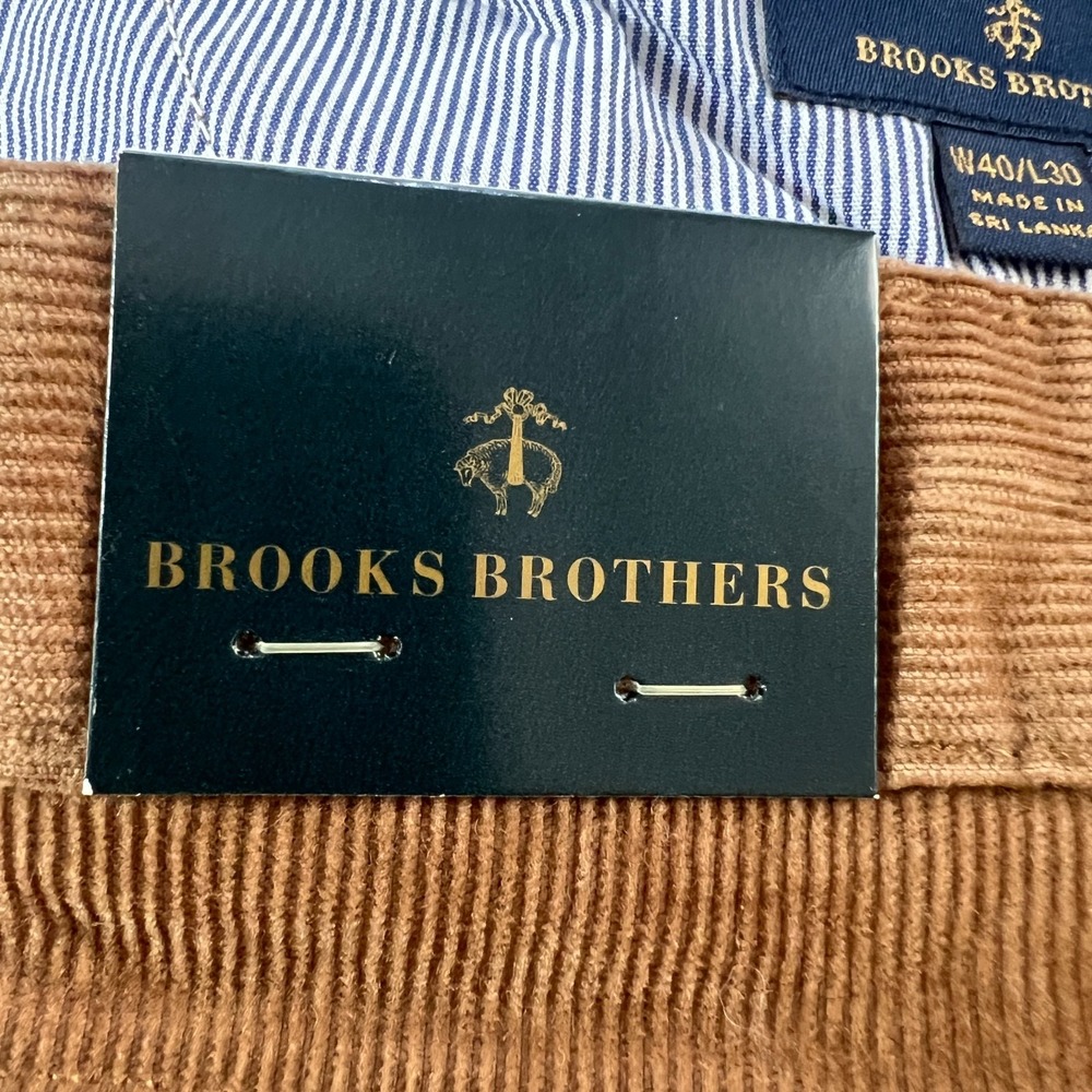 Brooks Brothers Brown Corduroy Pants Mens 40x30 Straight Classic Cotton Stretch - Picture 11 of 14